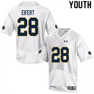 Notre Dame Fighting Irish Youth Griffin Eifert #28 White Under Armour Authentic Stitched College NCAA Football Jersey QUG5099US